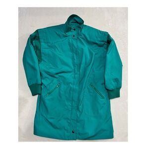 Mulberry Street Teal Winter Coat Women's Medium Warm‎ Lined Jacket Retro Zipper